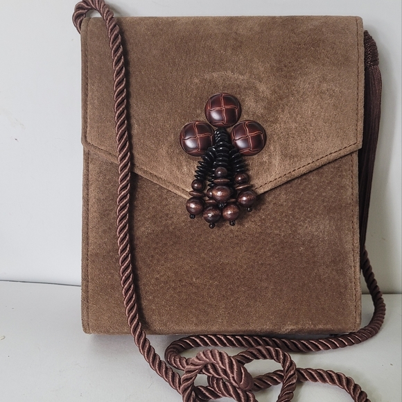 Fiorucci Handbags - Vintage made in Italy by Florucci suede brown Crossbody bag